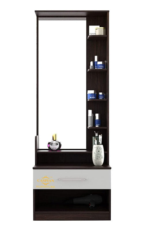 Dressing Table with Shelves and Drawer || Make up Table|| Organizer for Room Engineered Wood Dressing Table (Coffee Black & White)