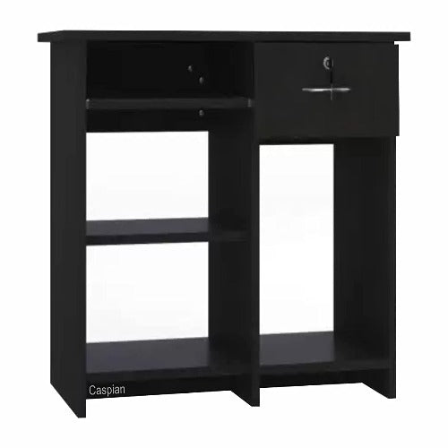3 Feets Engineered Wood Study Table in Coffee Brown with Drawer and Shelves | Work Table