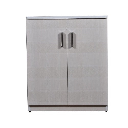 White Scribble Textured 2 Door Cabinet