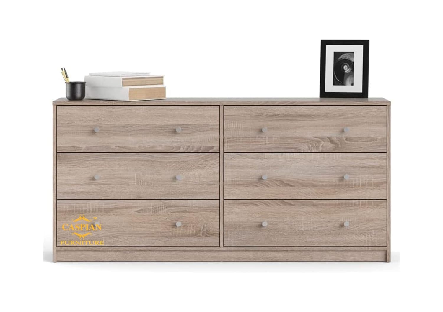 CASPIAN Furniture Chest of Drawers || Living Room || Bedroom || Office || Size in Inches (48x30x16) (Honey Oak , Rainforest Dark , Rainforest Bown , White )