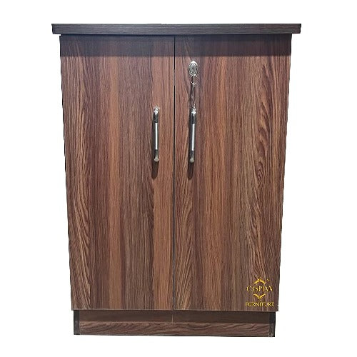 Engineered Wood 3 Tier Shelf in Streak Textured Finish | Shoe Cabinet | Hall Way Furniture | Outdoor Cabinet with Lock | Size 24 x 24 inches