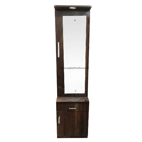 Engineered Wood Textured Dressing Table with Mirror, Storage Shelves , Drawer