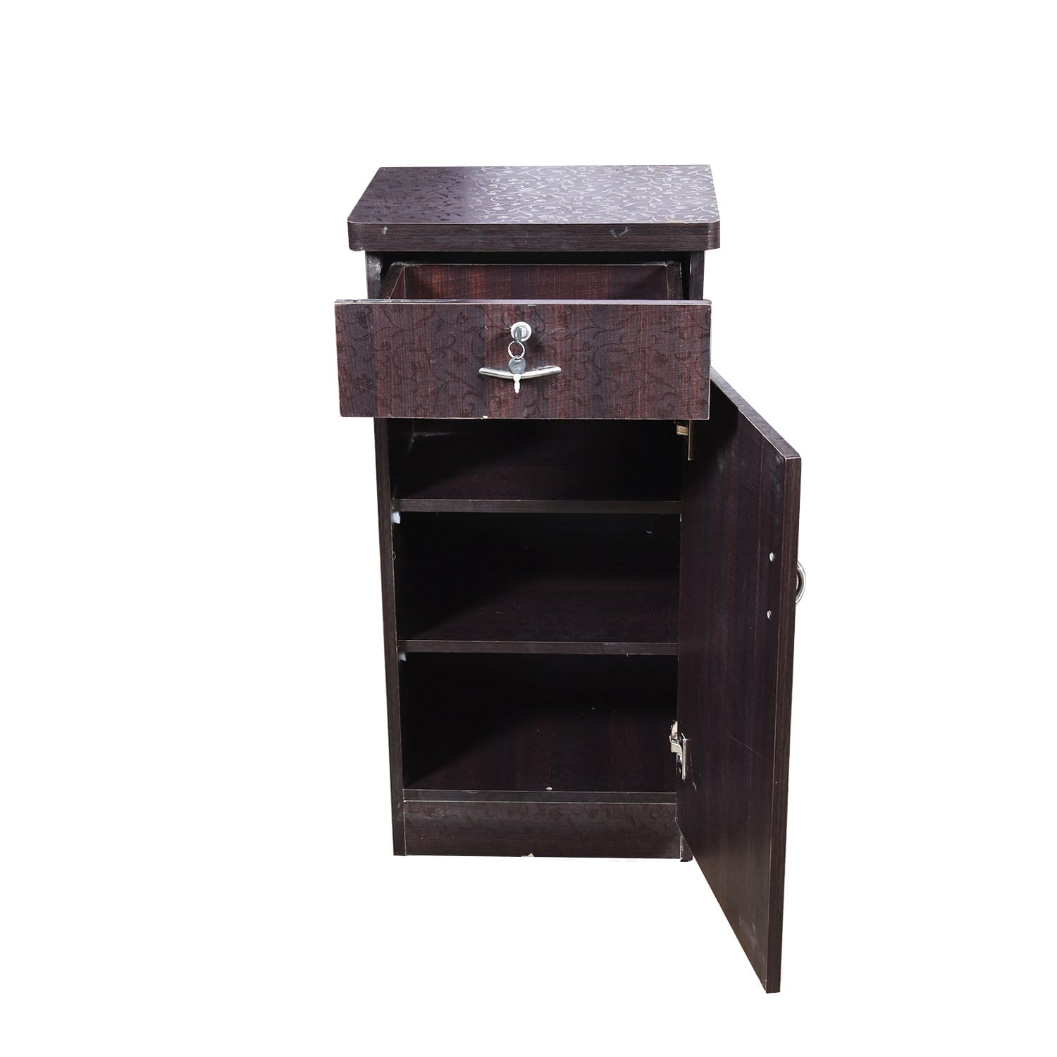 Leaf and Flower Textured Single Door Shoe Rack