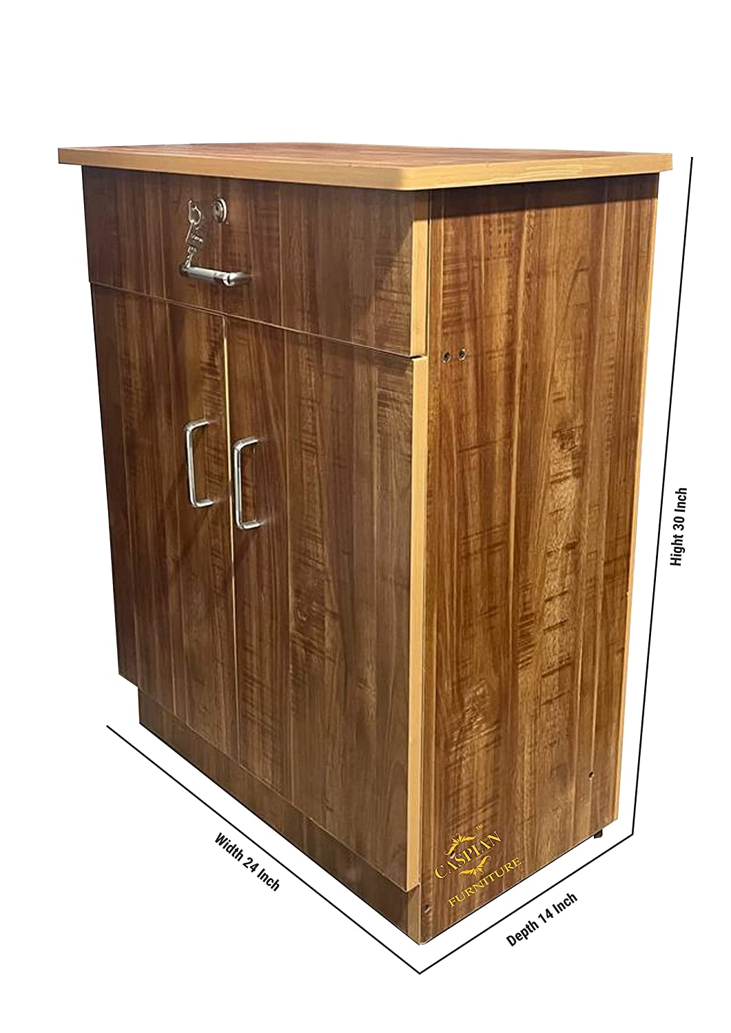 Engineered Wood 4 Tier Shelf in Mogany Finish| Shoe Cabinet | Hall Way Furniture | Outdoor Cabinet with Lock | Size 30 x 24 inches
