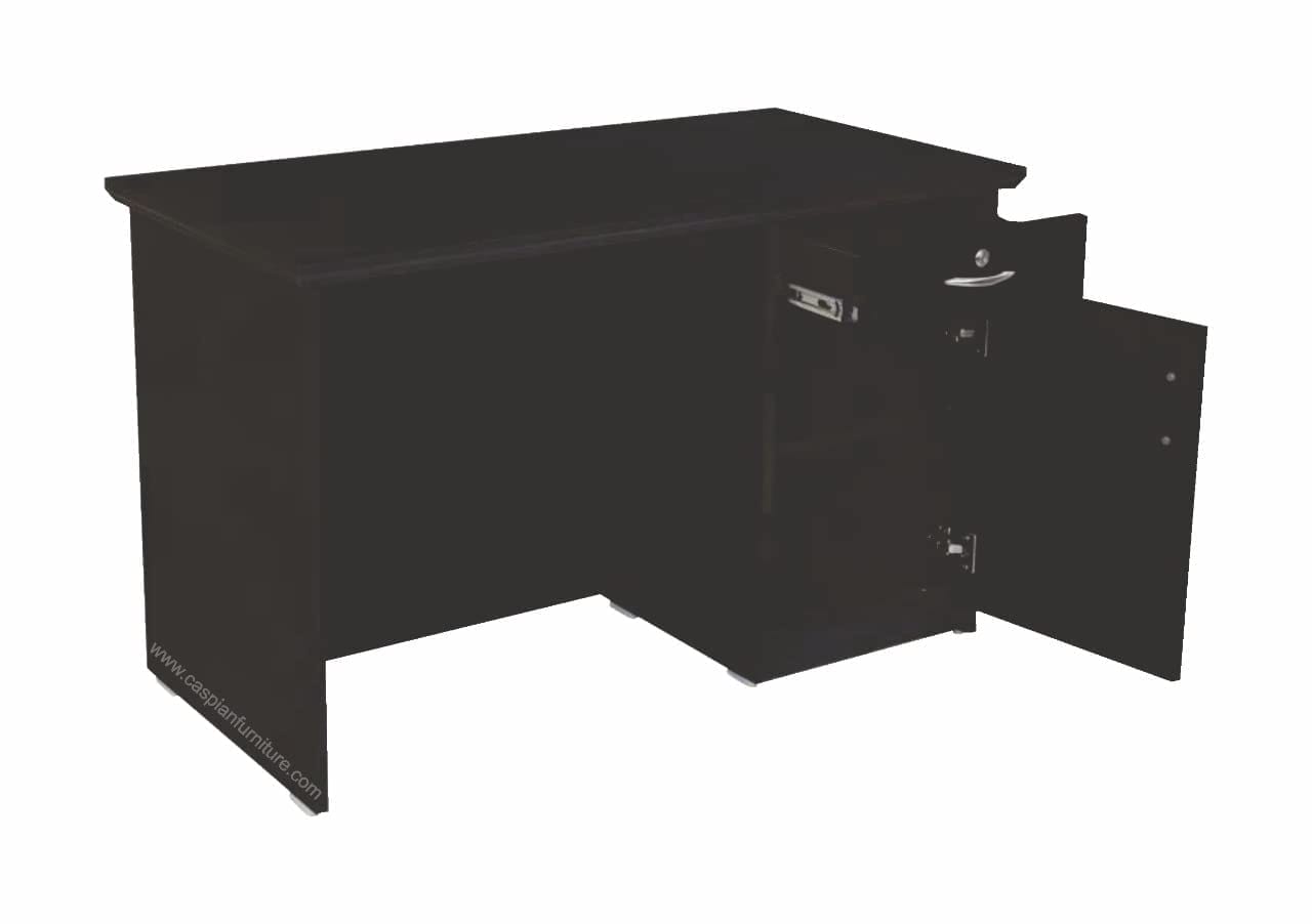 Home Office Table/Study Table in Black Wenge Finish with Drawer and Storage Cupboard | Work from Home Table