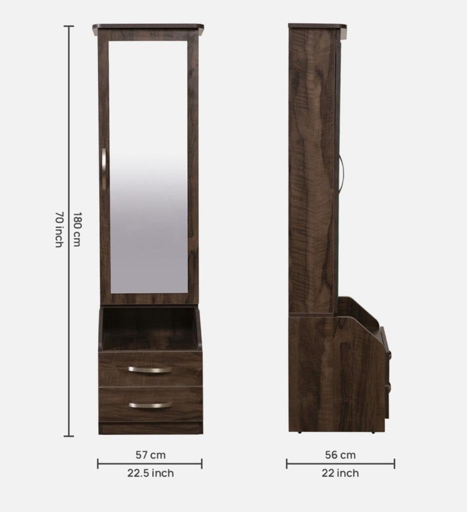 CASPIAN Furniture Engineered Wooden Rainforest Brown Colour Dressing Table with Mirror for Bedroom || Makeup Table || Dressing Table || Bedroom Organizer