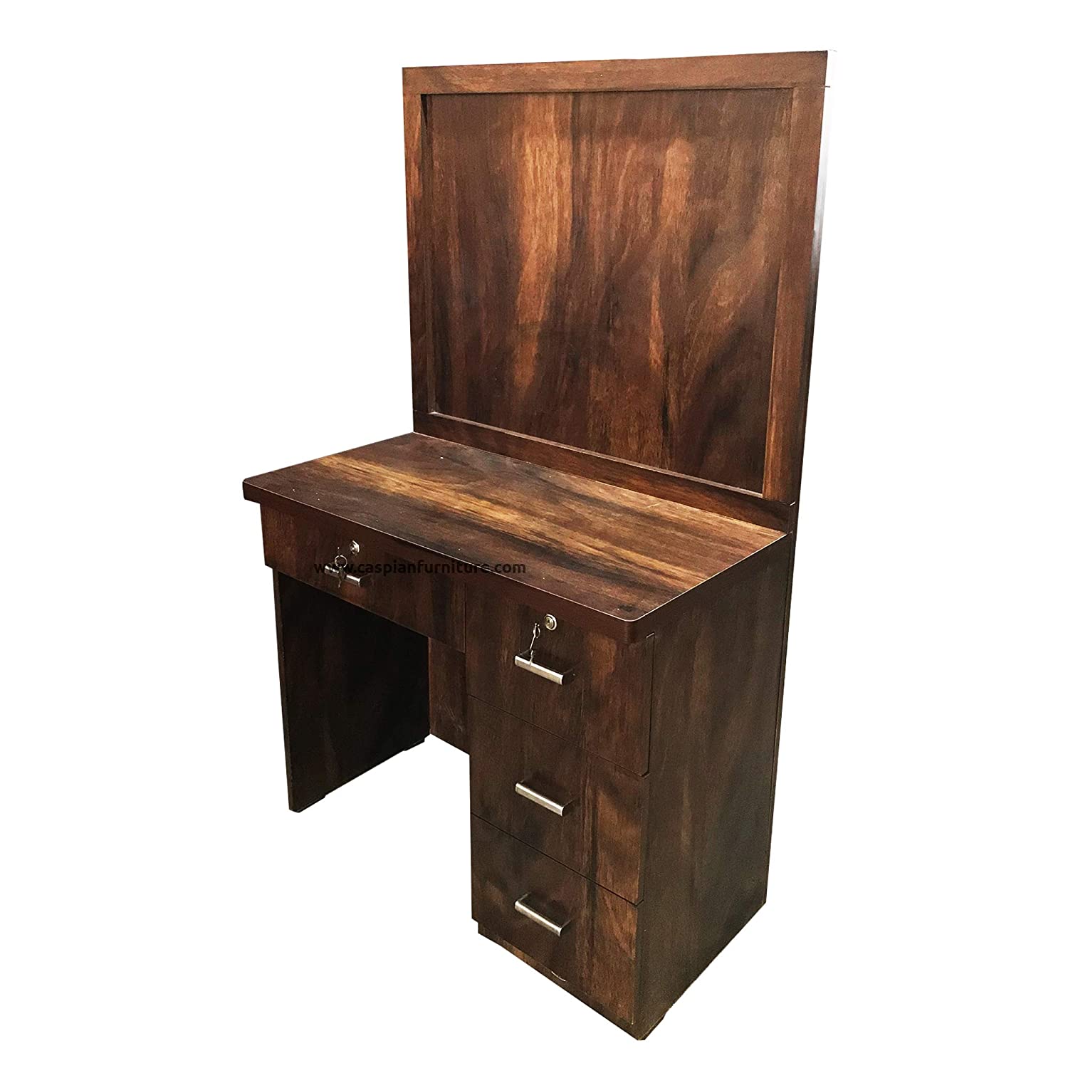 Engineered Wood Textured Study Table with Study Desk and Drawers (Brown)