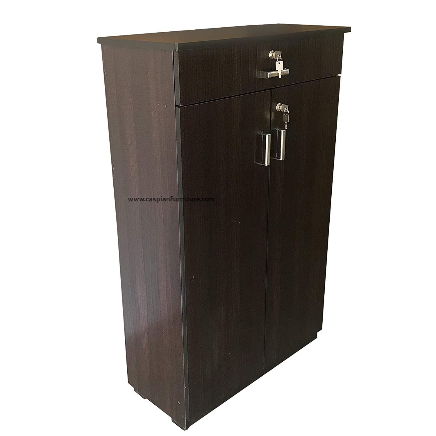 Drizzle 2 Door Shoe Rack with Drawer | Shoe Cabinet Wooden Home | Shoe Cupboard (Drizzle Texture)