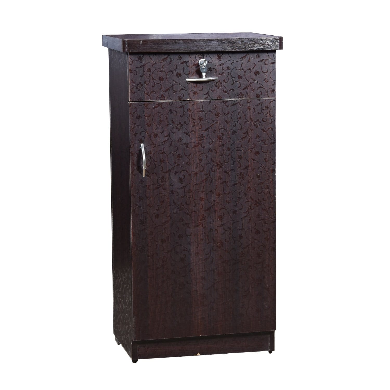 Leaf and Flower Textured Single Door Shoe Rack