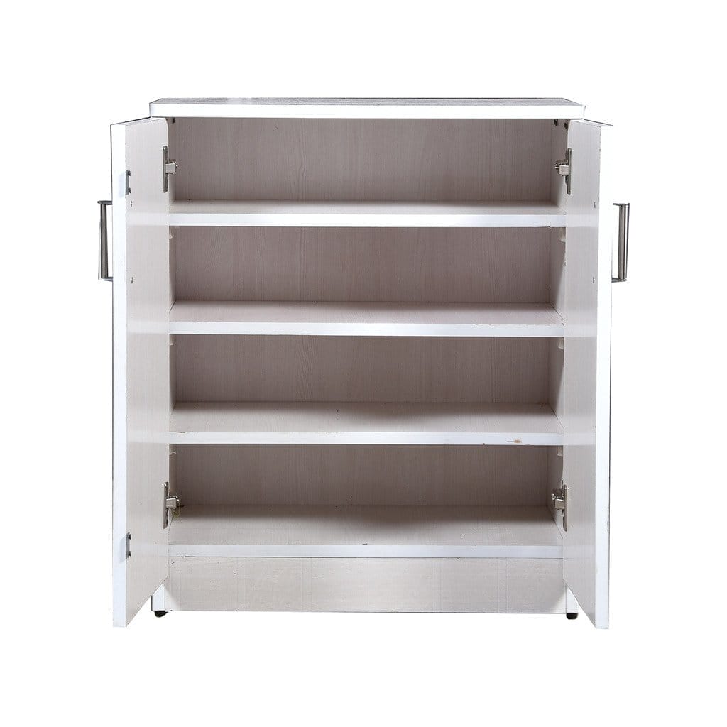 White Scribble Textured 2 Door Cabinet
