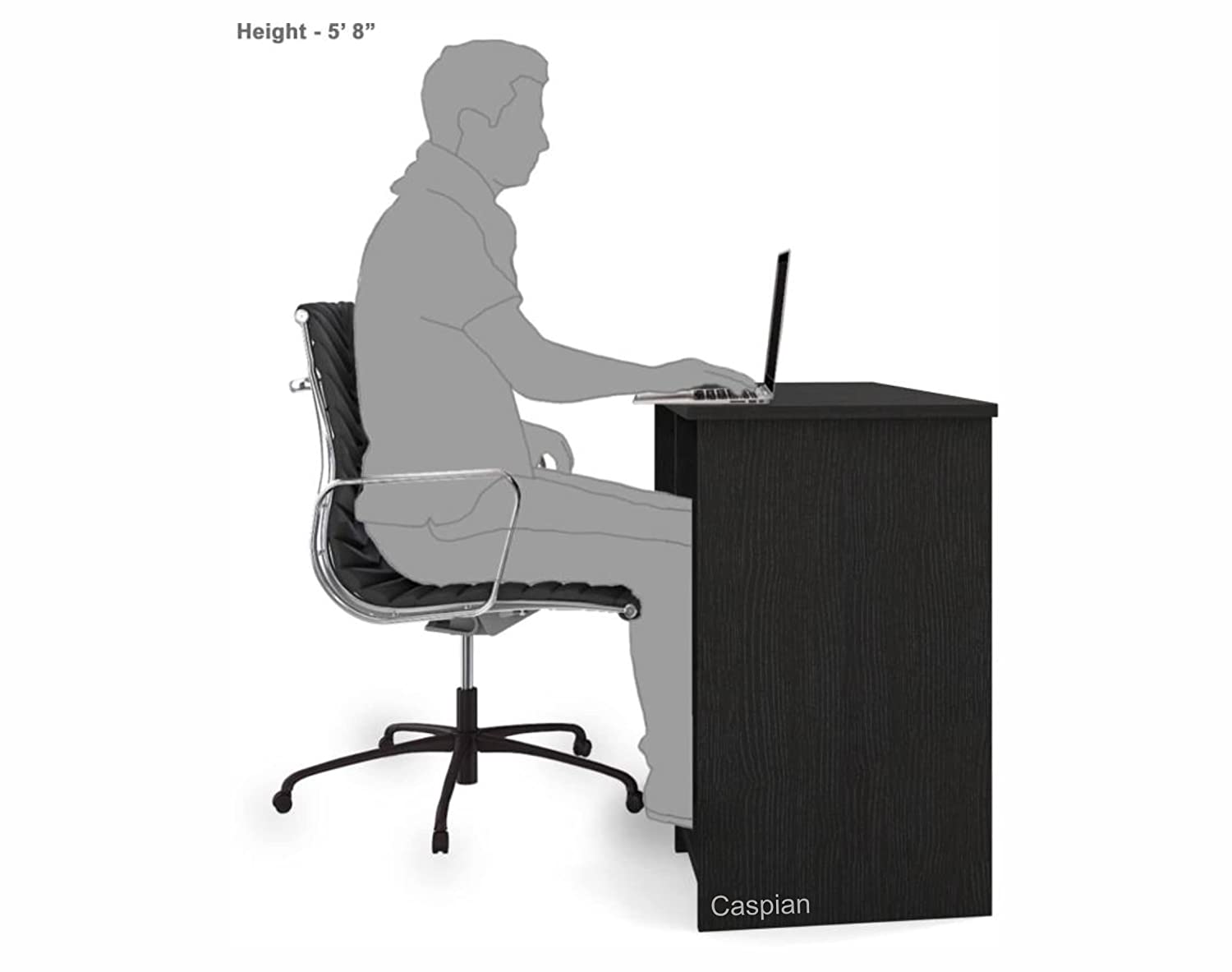 3 Feets Engineered Wood Study Table in Coffee Brown with Drawer and Shelves | Work Table