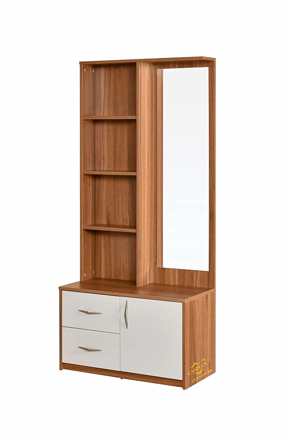 Engineered Wood Dressing Table with Mirror & 8 Shelves and 2 Drawer