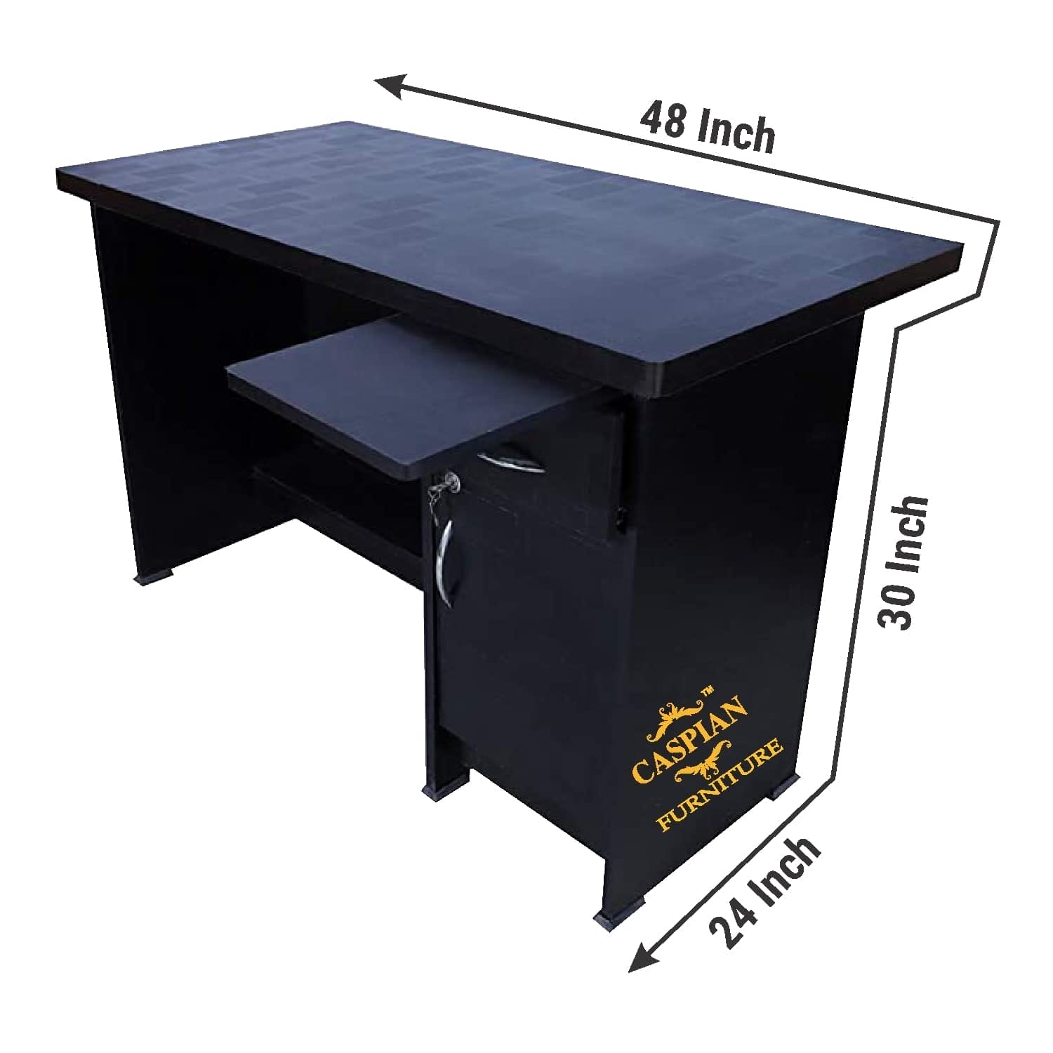 Home & Office Table/Study Table in Brick Texture with Drawer and Shelves | Work from Home Table | Size 48 x 24 x 30 inches | 4 Feets Table