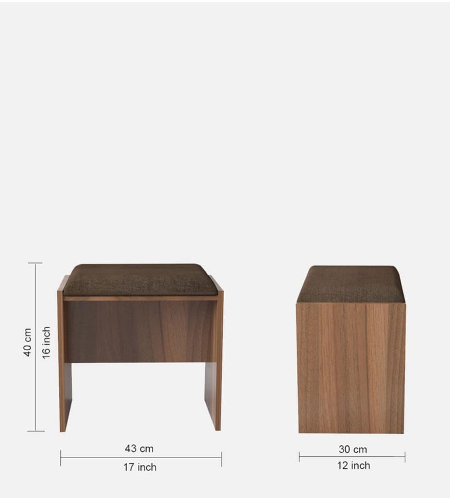 CASPIAN Furniture Engineered Wood Frosty White & Teak Colour Dressing Table with Puffy Table Mirror, 4 Shelves 5 Compatments & 2 Drawers || Dressing Table || Makeup Table || Bedroom Organizer