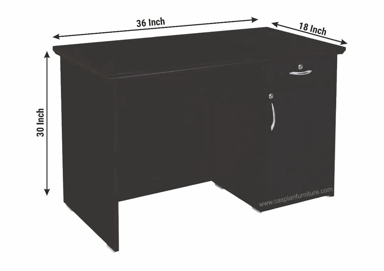 Home Office Table/Study Table in Black Wenge Finish with Drawer and Storage Cupboard | Work from Home Table
