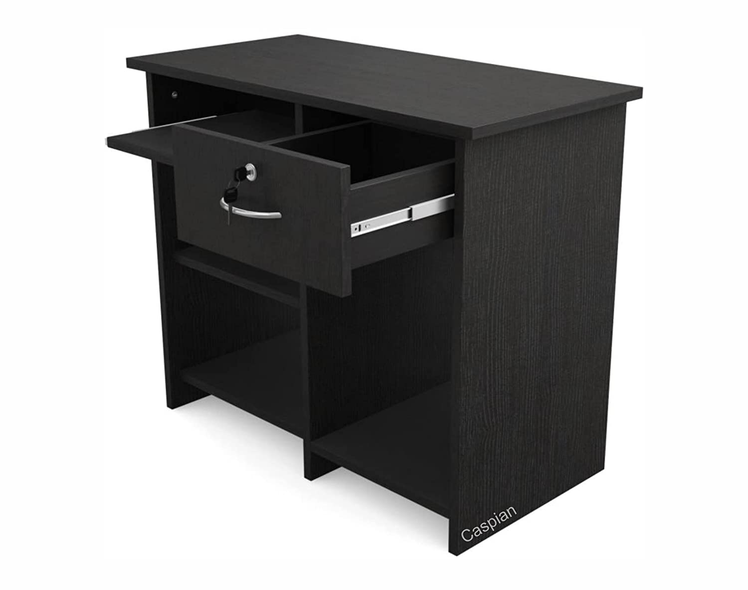 3 Feets Engineered Wood Study Table in Coffee Brown with Drawer and Shelves | Work Table