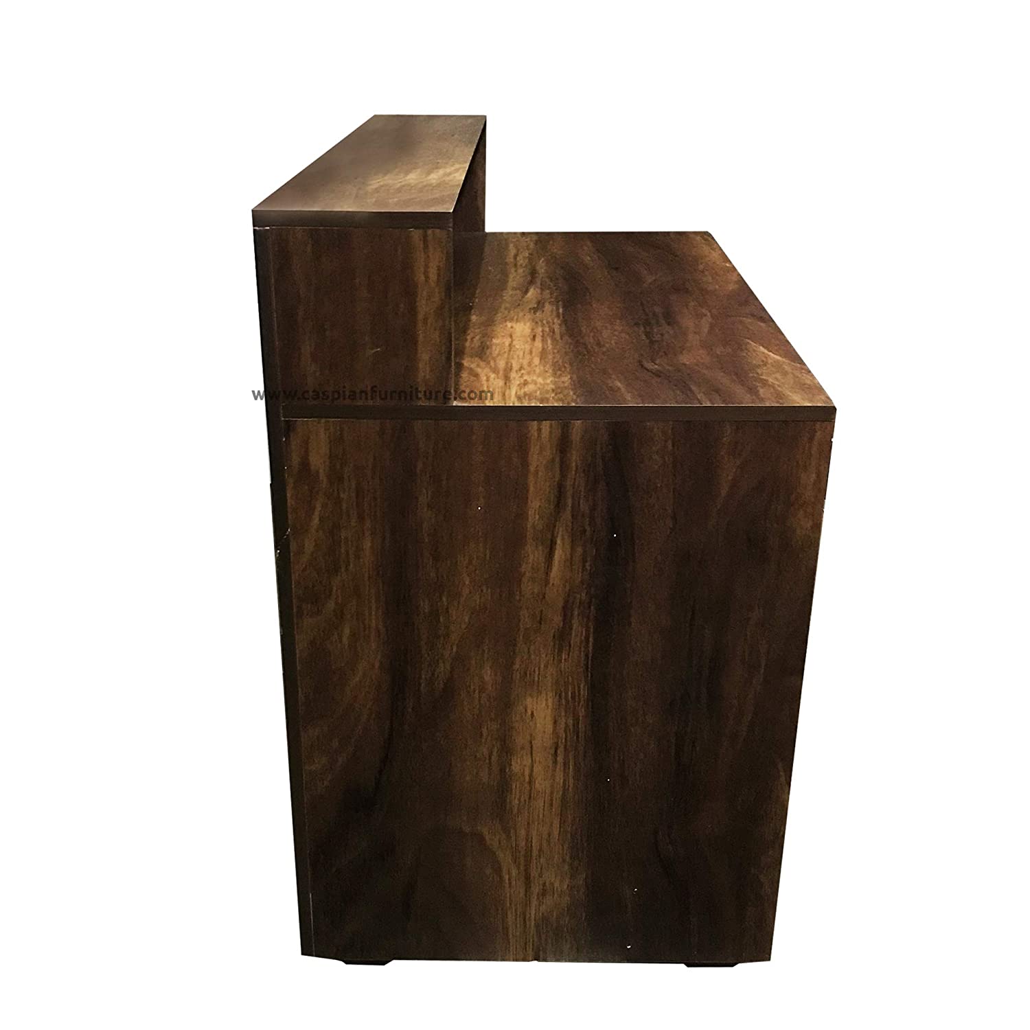 Engineered Wood Study Table with Study Desk and Drawers (Brown Textured)