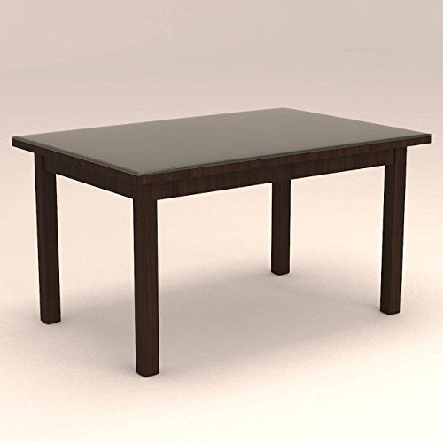 6 Seater Dining Table with Glasstop Table | Modern Dining Table with Classy Chairs | (Brown Polish)