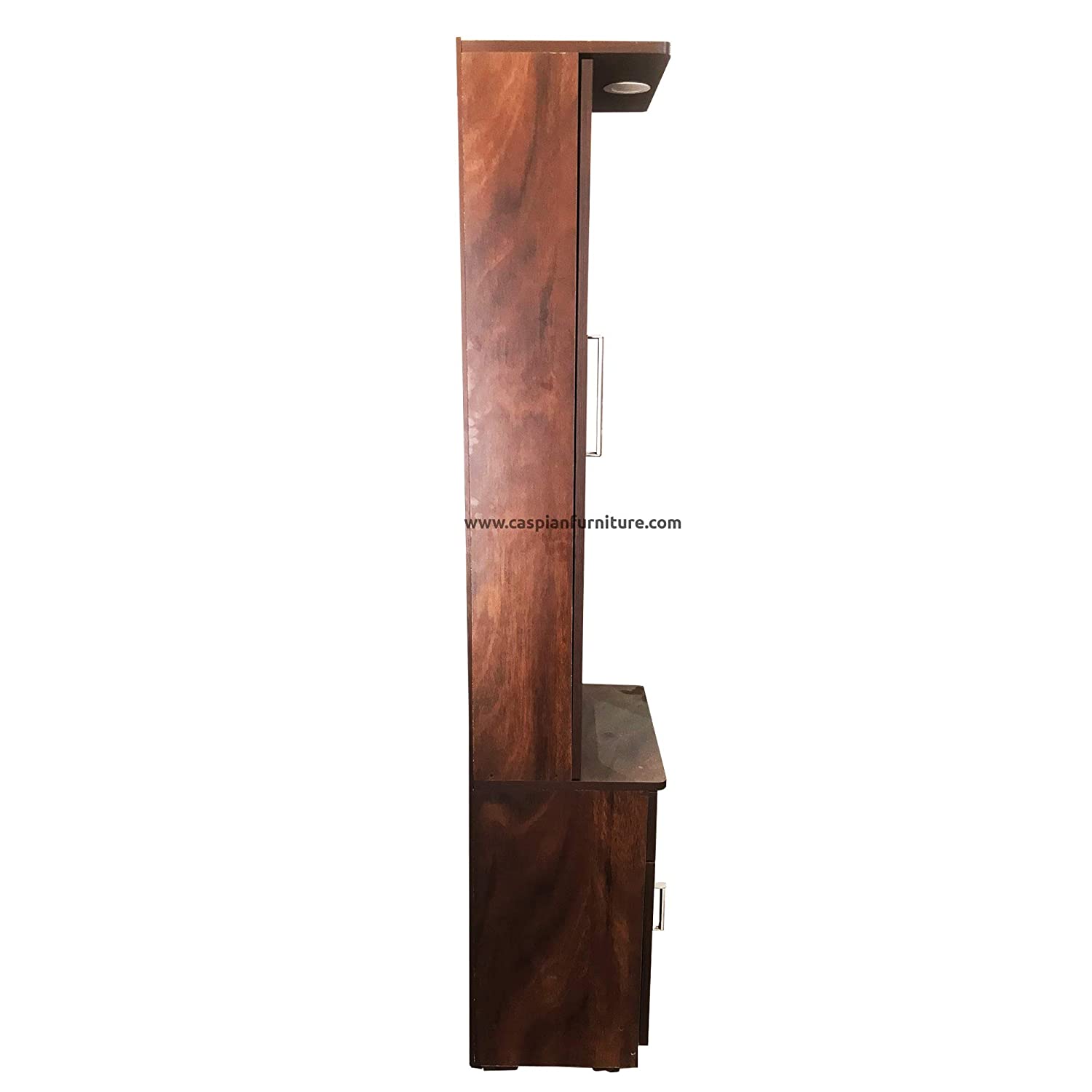 Engineered Wood Textured Dressing Table with Mirror, Storage Shelves , Drawer