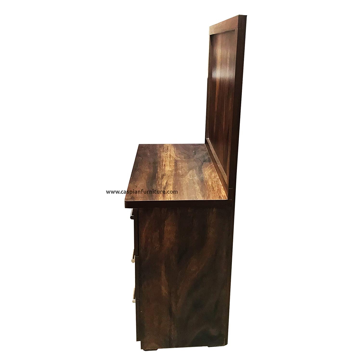 Engineered Wood Textured Study Table with Study Desk and Drawers (Brown)