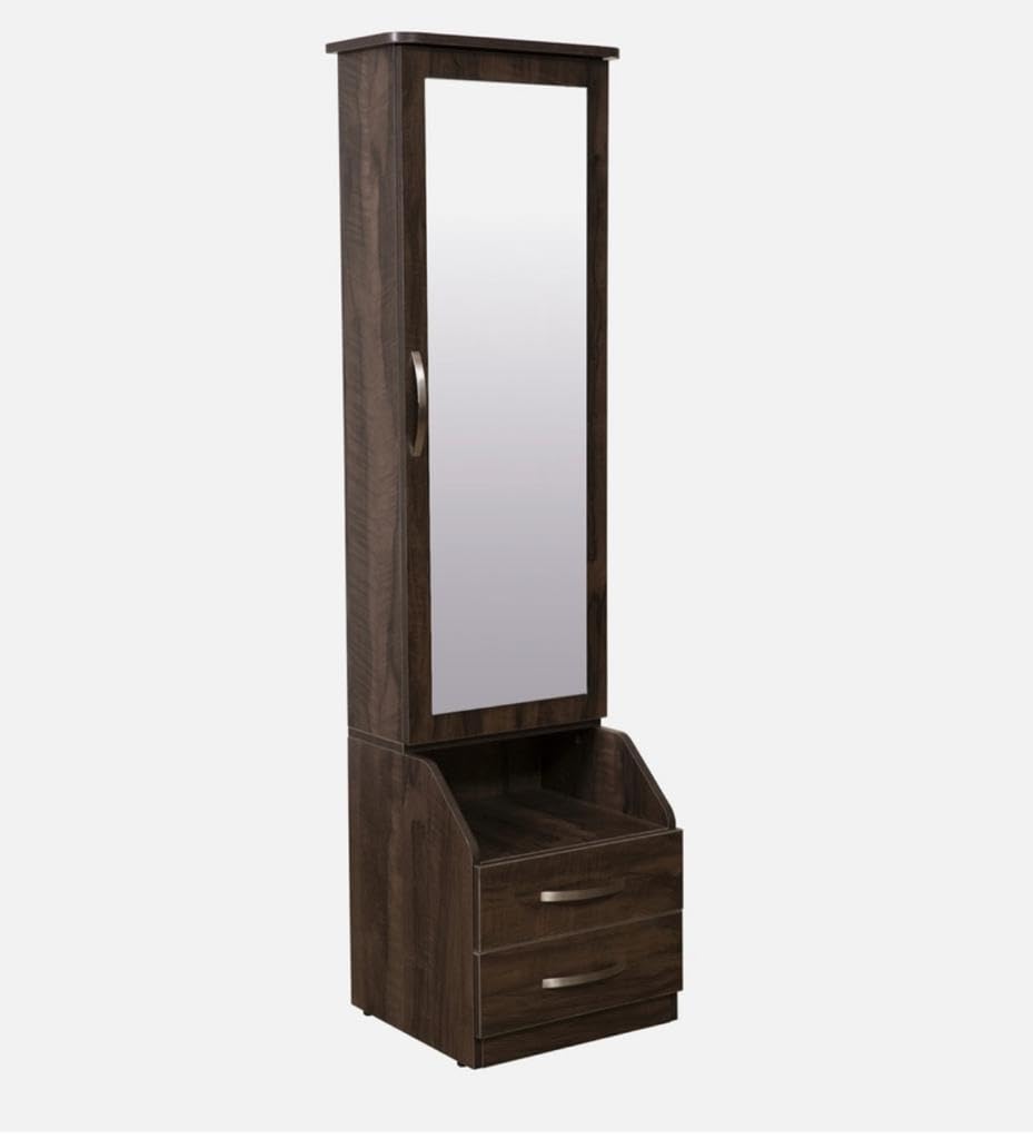 CASPIAN Furniture Engineered Wooden Rainforest Brown Colour Dressing Table with Mirror for Bedroom || Makeup Table || Dressing Table || Bedroom Organizer