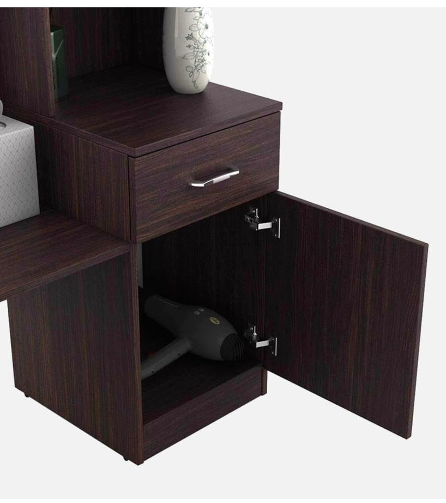 CASPIAN Furniture Dressing Table with Mirror for Bedroom | Bedroom Vanity Table | Dresser | Storage (Rainforest Dark)