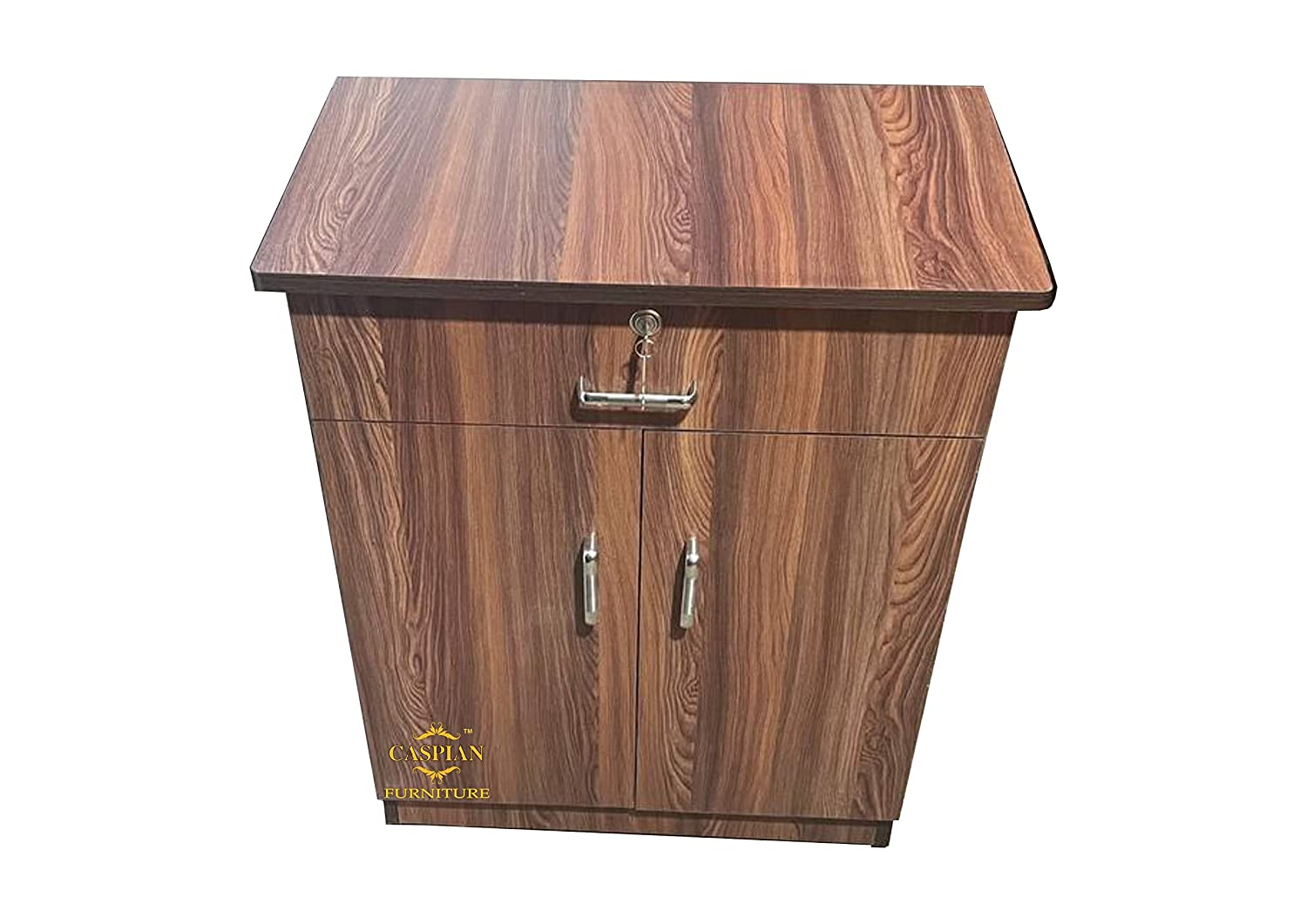 Engineered Wood 4 Tier Shelf in Streak Textured Finish | Shoe Cabinet | Hall Way Furniture | Outdoor Cabinet with Lock | Size 30 x 24 inches