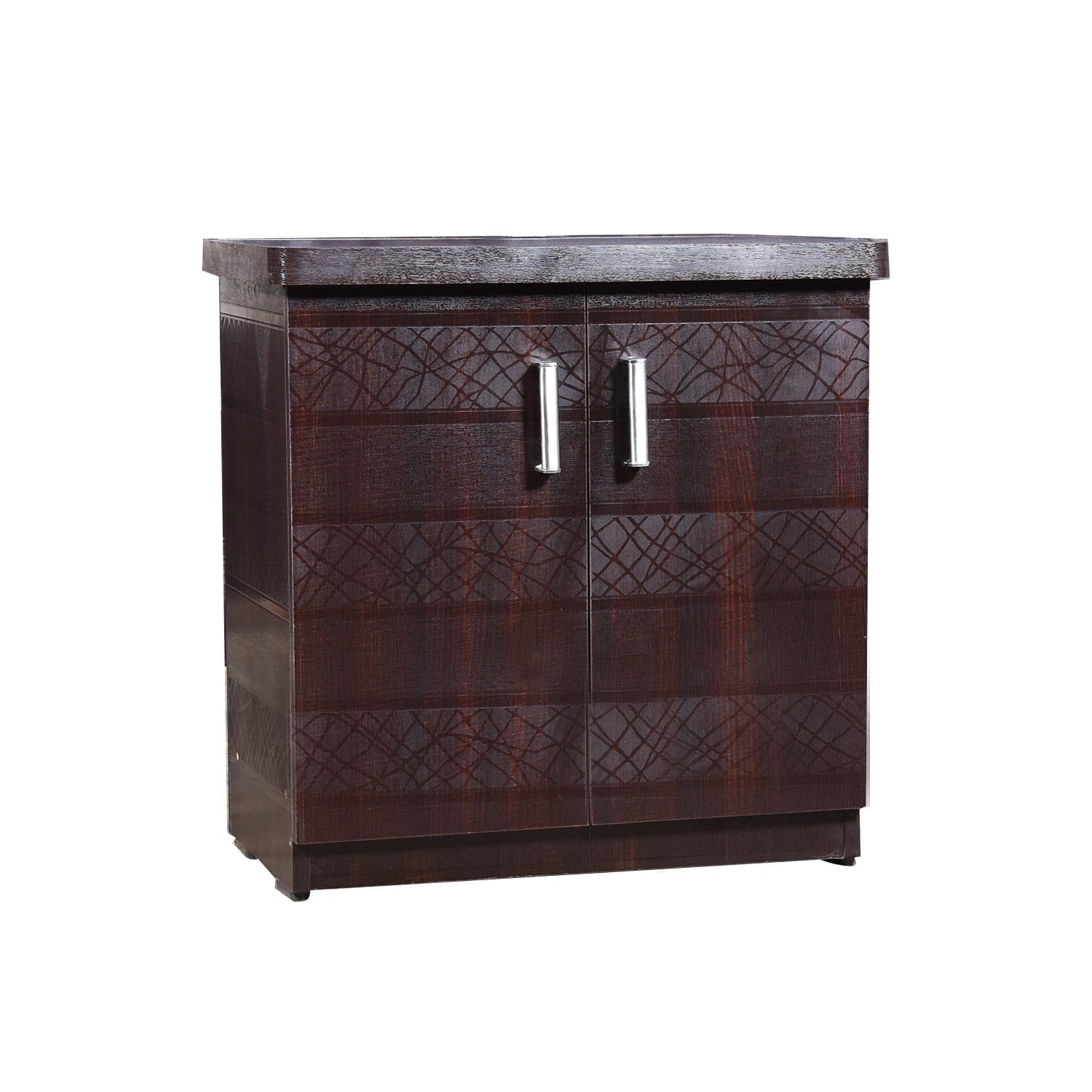 Scribble Textured 2 Door Cabinet | Shoerack for Home Wooden
