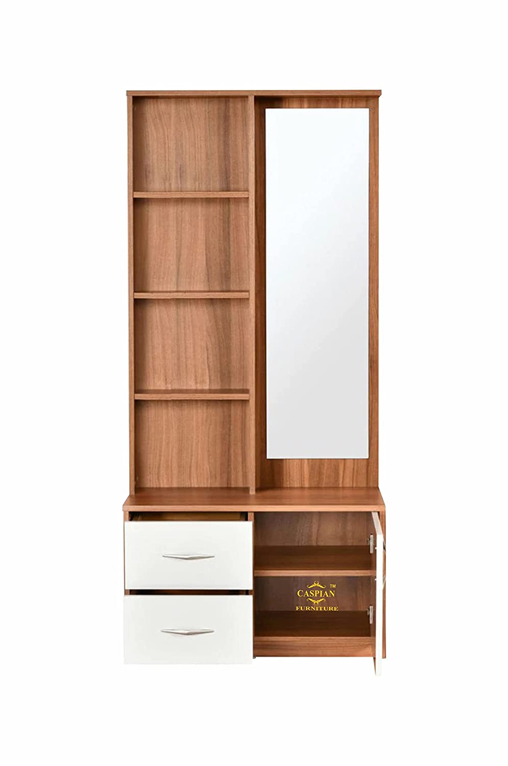 Engineered Wood Dressing Table with Mirror & 8 Shelves and 2 Drawer