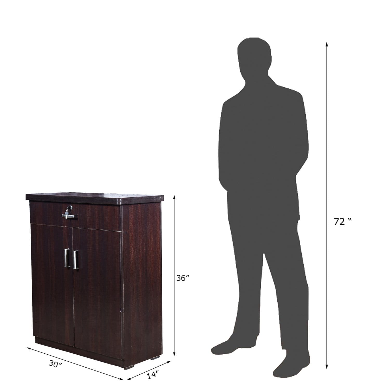 Wooden Furnish Leaf Textured 2 Door Shoe Cabinet