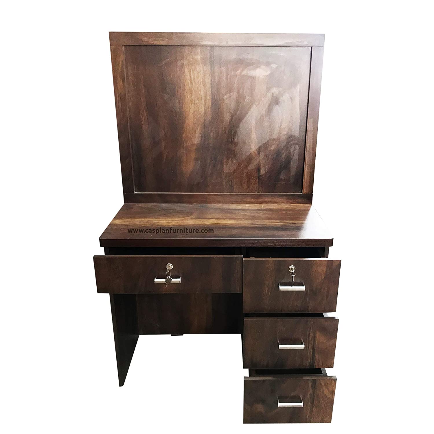 Engineered Wood Textured Study Table with Study Desk and Drawers (Brown)