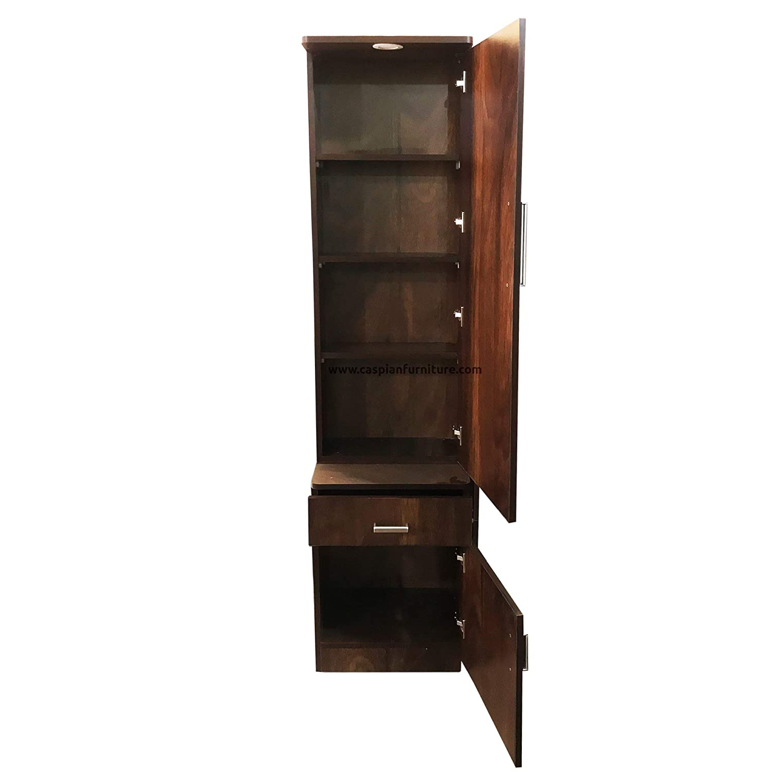 Engineered Wood Textured Dressing Table with Mirror, Storage Shelves , Drawer