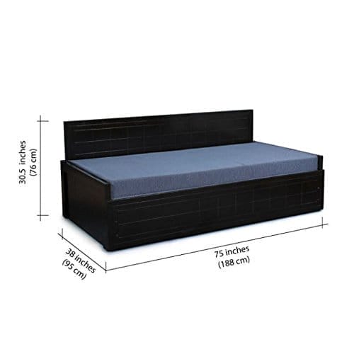 Square Textured Sofa Cum Bed (Blue)