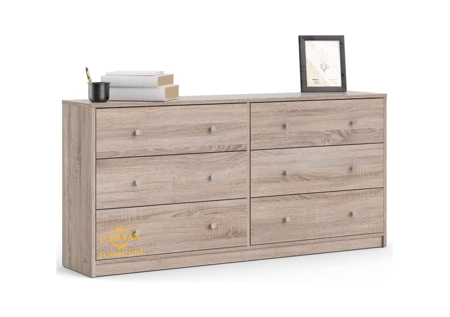 CASPIAN Furniture Chest of Drawers || Living Room || Bedroom || Office || Size in Inches (48x30x16) (Honey Oak , Rainforest Dark , Rainforest Bown , White )