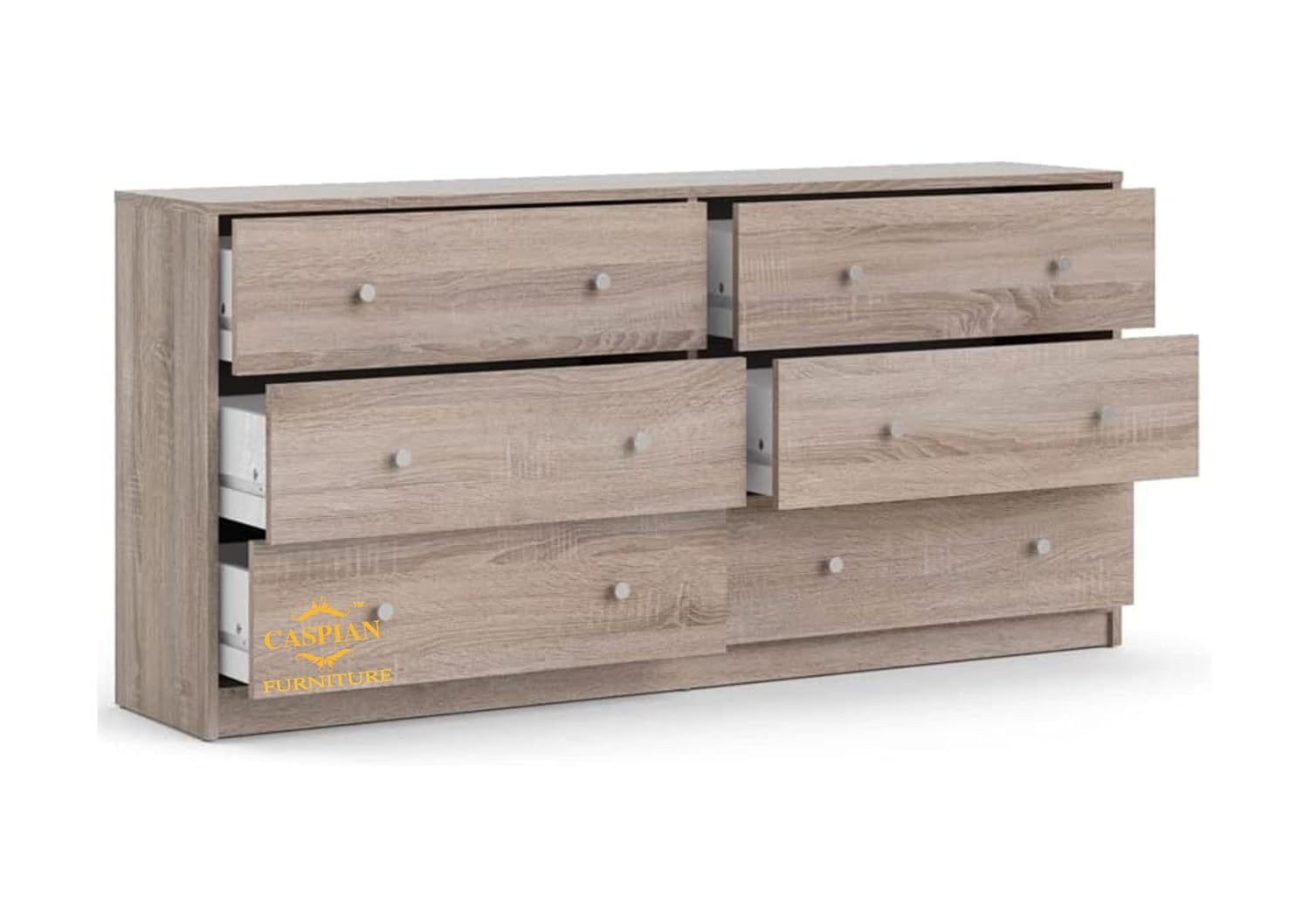 CASPIAN Furniture Chest of Drawers || Living Room || Bedroom || Office || Size in Inches (48x30x16) (Honey Oak , Rainforest Dark , Rainforest Bown , White )
