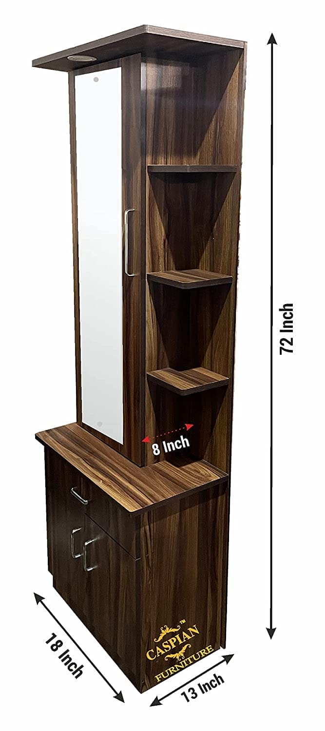 Dressing Table with Storage for Bedroom | Storage Cabinet with Drawer and Mirror | Storage Shelf