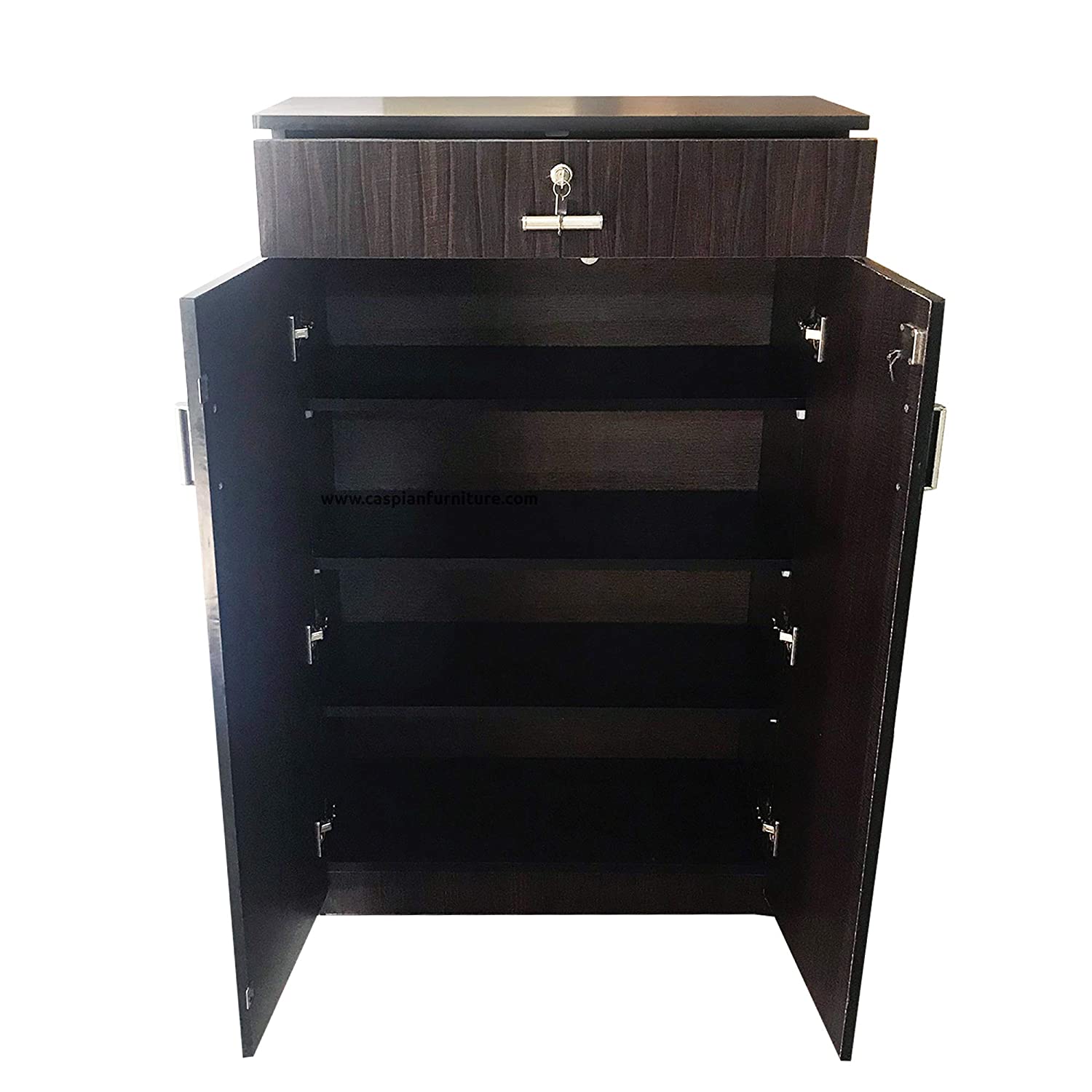 Drizzle 2 Door Shoe Rack with Drawer | Shoe Cabinet Wooden Home | Shoe Cupboard (Drizzle Texture)