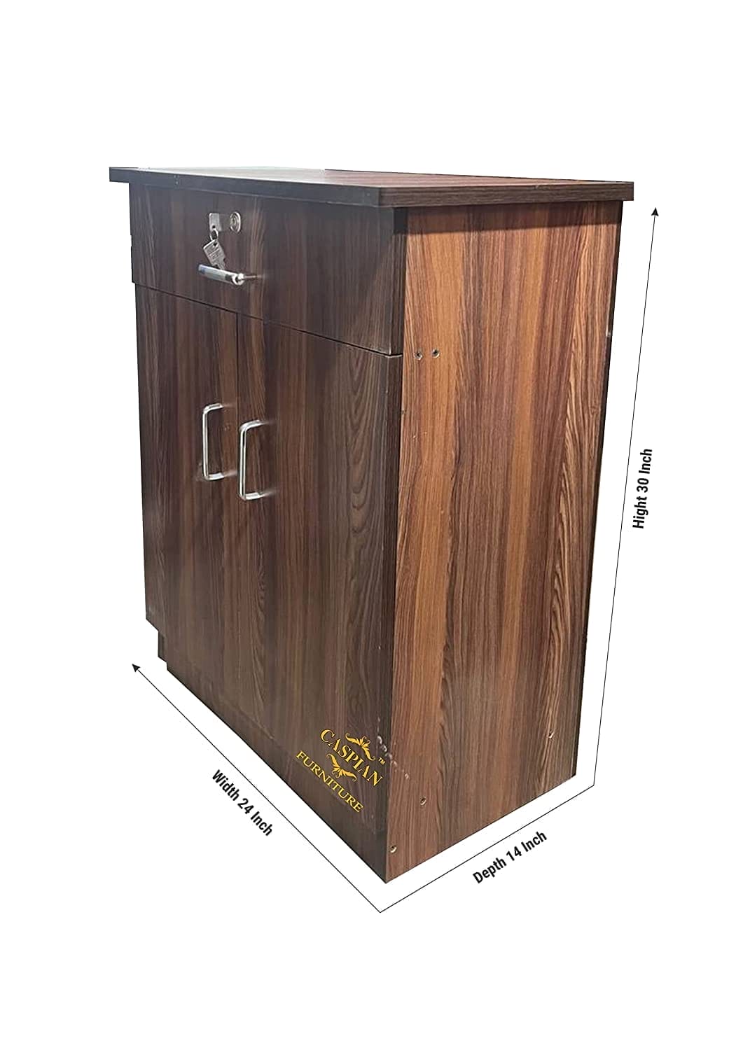 Engineered Wood 4 Tier Shelf in Streak Textured Finish | Shoe Cabinet | Hall Way Furniture | Outdoor Cabinet with Lock | Size 30 x 24 inches