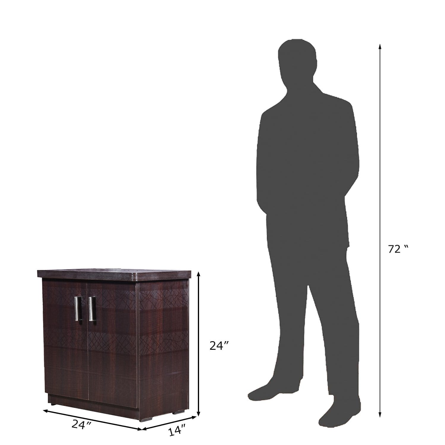 Scribble Textured 2 Door Cabinet | Shoerack for Home Wooden