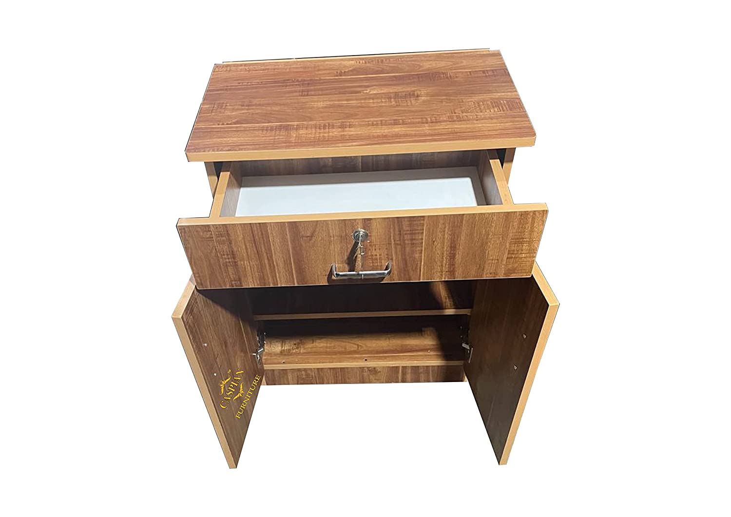 Engineered Wood 4 Tier Shelf in Mogany Finish| Shoe Cabinet | Hall Way Furniture | Outdoor Cabinet with Lock | Size 30 x 24 inches