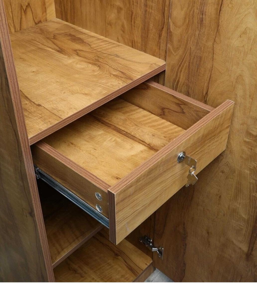 CASPIAN Wardrobe | 1 Year Warranty | Wardrobe for Clothes, Almirah for Clothes, Cupboard, Almirah Wooden (1 Door) (Brazilian Teak