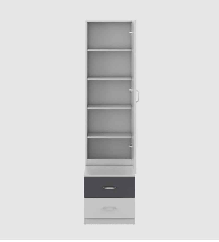 CASPIAN Furniture Frosty White and Elegant Grey Colour Dressing Table with Mirror,Shelves and Drawers || Makeup Table || Organizer for Room || Dressing Table