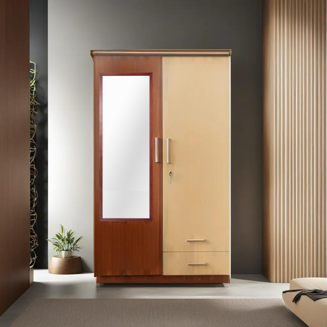 Designer Two Door Without Mirror Wardrobe