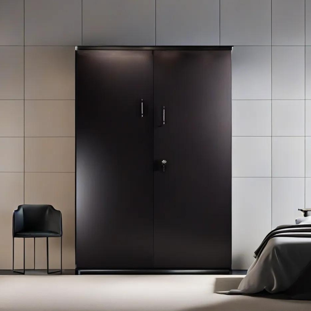 Black Wenge 2 Door Wardrobe with 4 Shelves| Wardrobe for Bedroom/Clothes Organizer