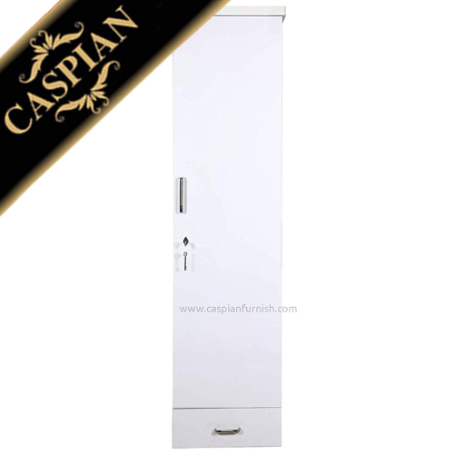 Single Door Wardrobe with 3 Shelves and 2 Drawers for Bedroom