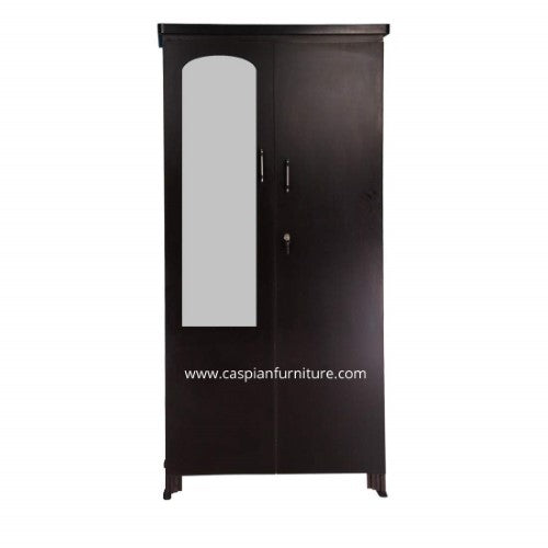 2 Door Wardrobe with 2 Shelves, Hanging Space with Mirror Attached|2 Door Wardrobe for Clothes |2 Door Wardrobe for Bedroom
