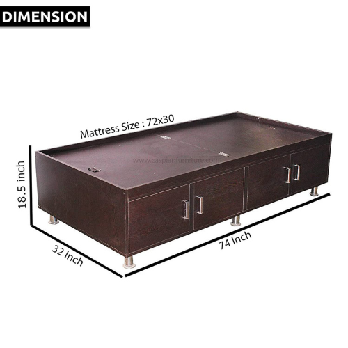 Engineered Wood Bed with Legs and Storage/Coffee Brown Wooden Bed
