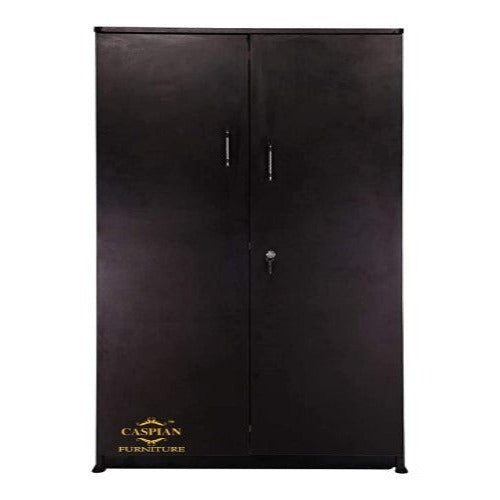 Black Wenge 2 Door Wardrobe with 4 Shelves| Wardrobe for Bedroom/Clothes Organizer