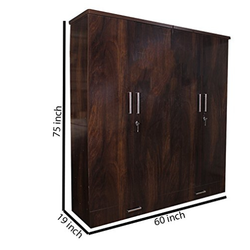 Junglewood Textured 4 Door Wardrobe