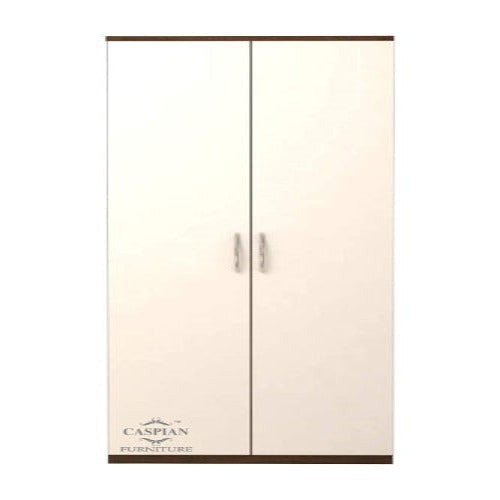 Black Wenge 2 Door Wardrobe with 4 Shelves, Mirror and Hanging Space for Clothes | Wardrobe for Bedroom